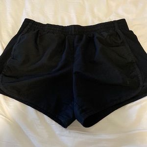 black athletic shorts